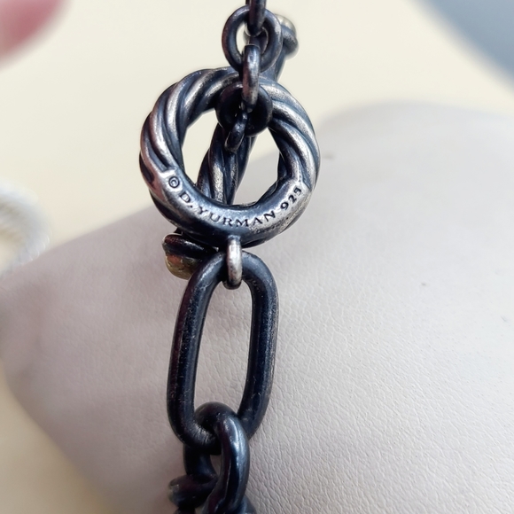 David Yurman Black And Gold Link Chain Necklace - Picture 2 of 3